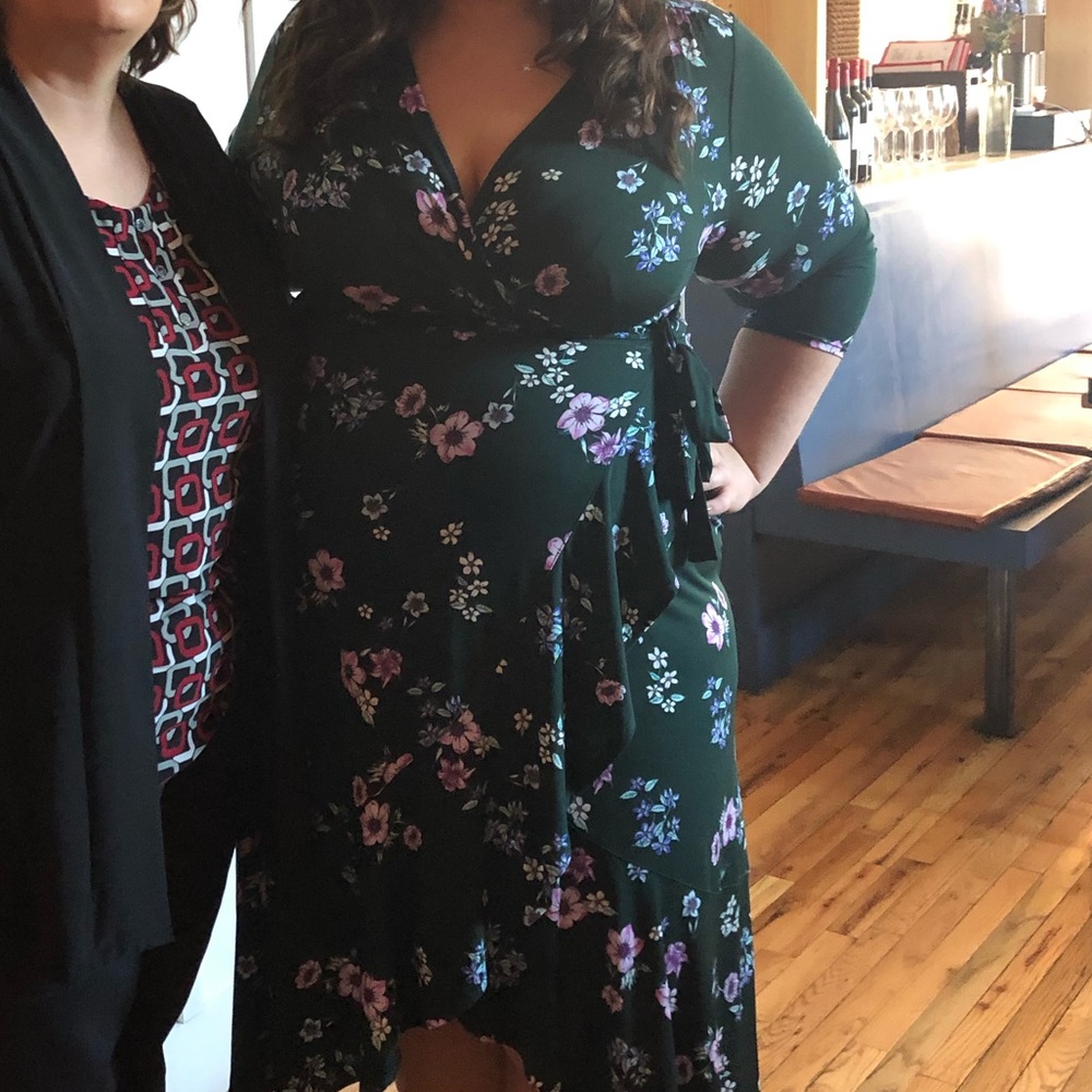 Lane Bryant Floral Green Dress